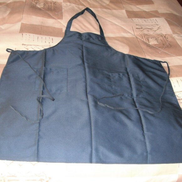 Apron Workshop Kitchen Cooking Garden Pockets Dark Blue New - Picture 3 of 4
